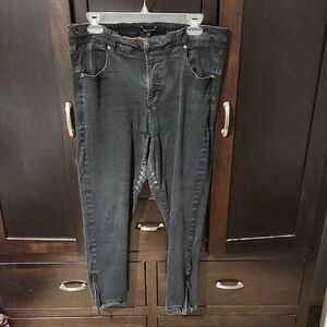 Universal Standard Black Jeans with Red Lining